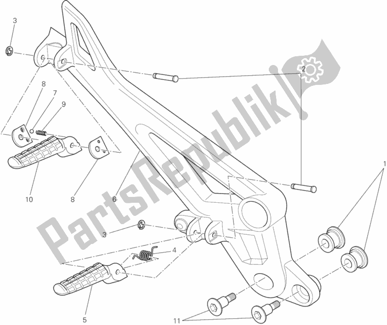 Tutte le parti per il Poggiapiedi, Giusto del Ducati Monster 795 EU Thailand 2014
